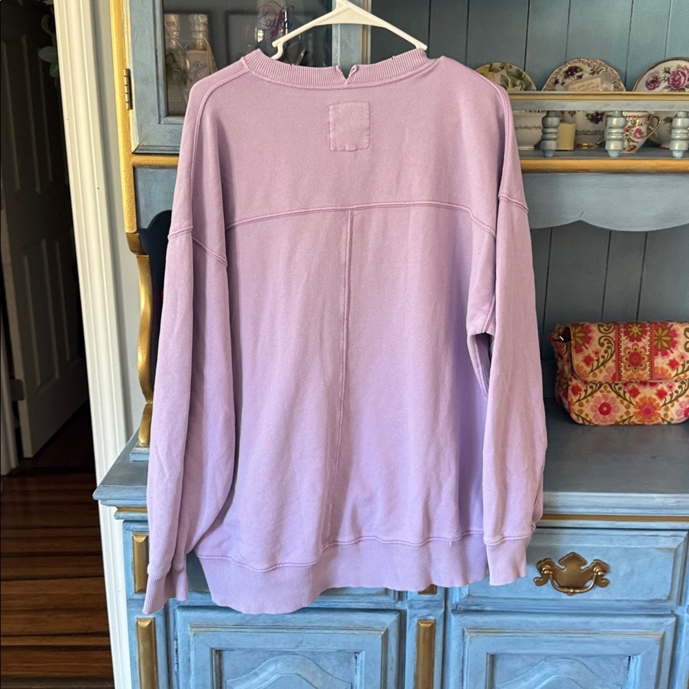 aerie Lavender Pullover with Subtle Smiley Logo - Picture 4 of 4